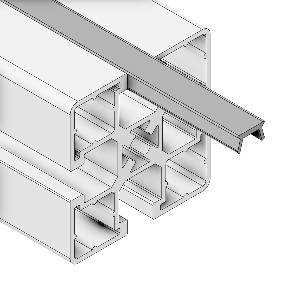 MODULAR SOLUTIONS PVC COVER PROFILE SHALLOW, GRAY, 2M